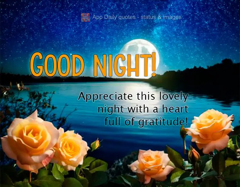 Appreciate this lovely night with a heart full of gratitude! Good night!