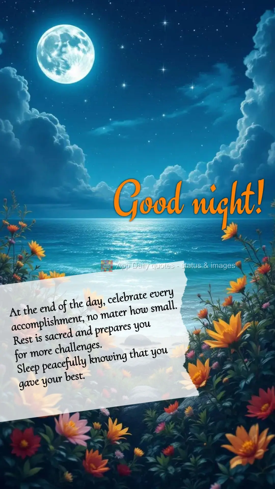 At the end of the day, celebrate every accomplishment, no mater how small.
Rest is sacred and prepares you
for more challenges.
Sleep peacefully knowi...