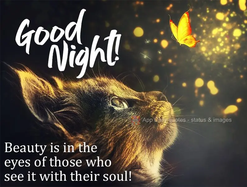 Beauty is in the eyes of those who see it with their soul!  Good night! 