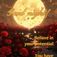 Believe in your potential. You have everything you need to transform dreams into reality. Good night! 