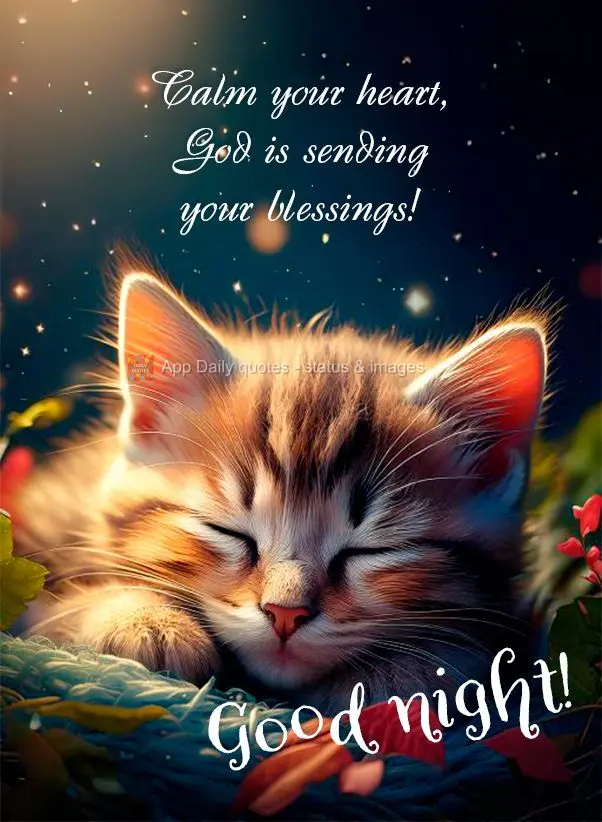 Calm your heart, God is sending your blessings! Good night!