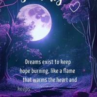 Dreams exist to keep hope alive, like a flame that warms the heart and keeps us faithful, because those who don't give up on life will one day understand...