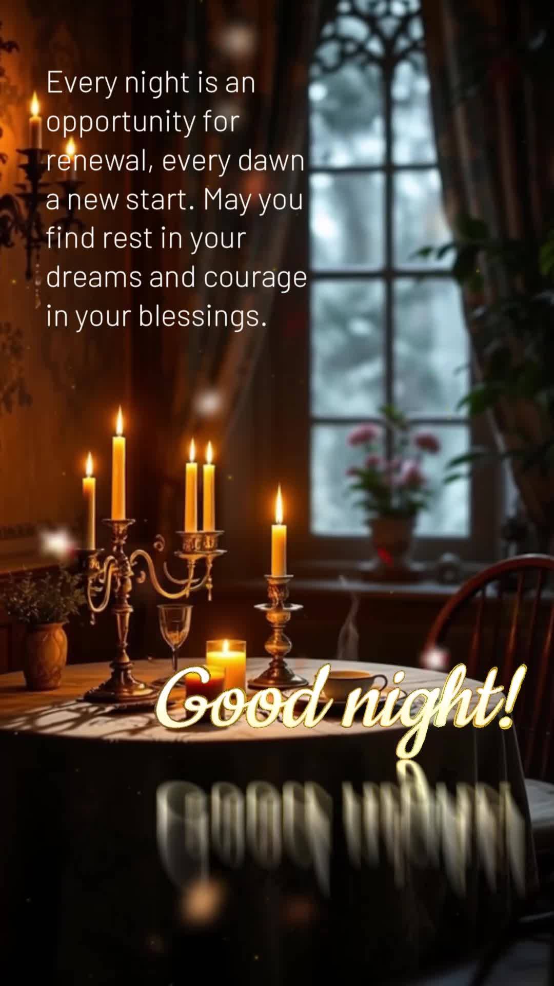 Every night is an opportunity for renewal, every dawn a new start. May you find rest in your dreams and courage in your blessings. Good night!