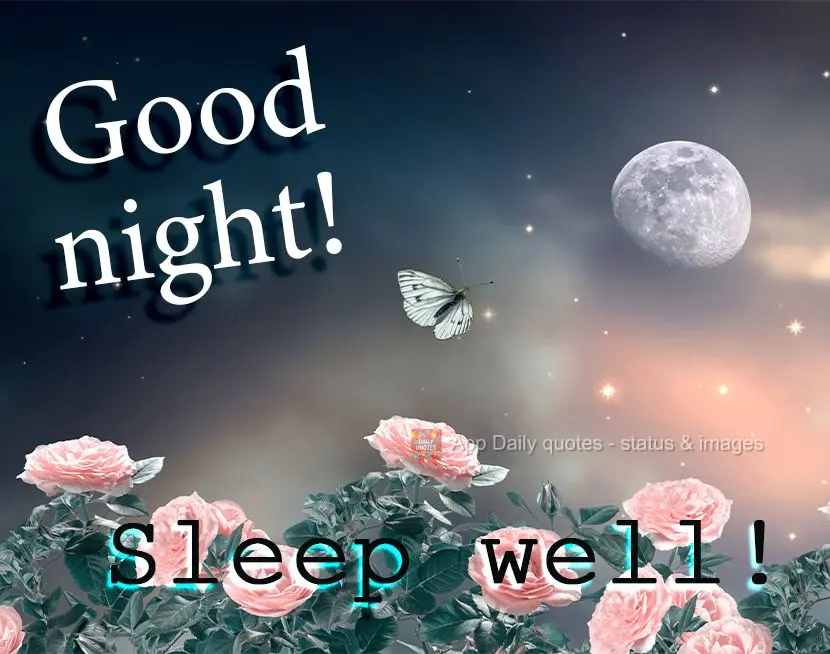 Good night! Sleep well!