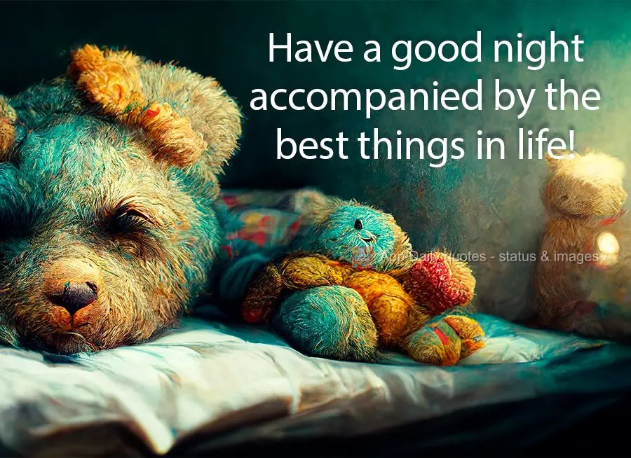 Have a good night accompanied by the best things in life!