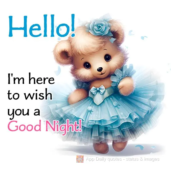 Hello! I'm here to wish you a Good Night!