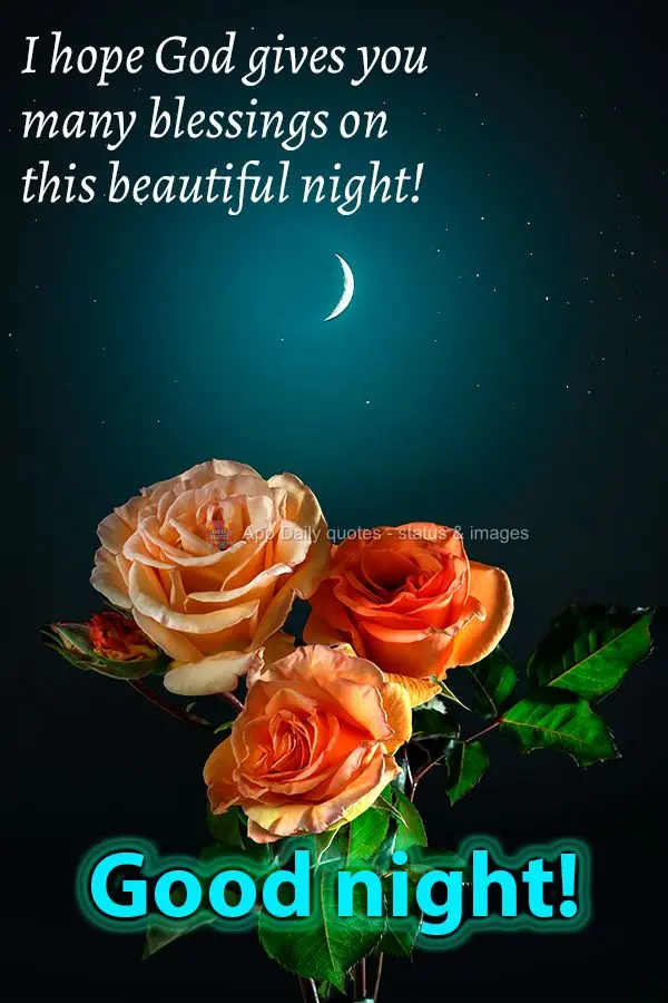 I hope God gives you many blessings on this beautiful night! Good night!