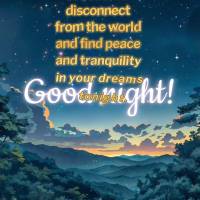 I hope you are able to disconnect from the world and find peace and tranquility in your dreams tonight. Good night!