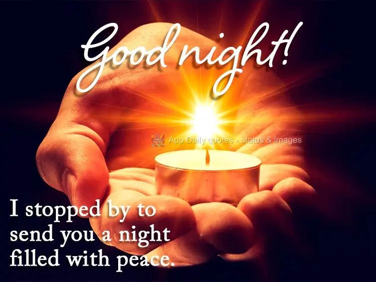 I stopped by to send you a night filled with peace. Good night!