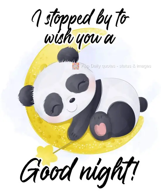 I stopped by to wish you Good night! 