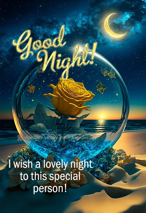 I wish a lovely night to this special person! Good night!