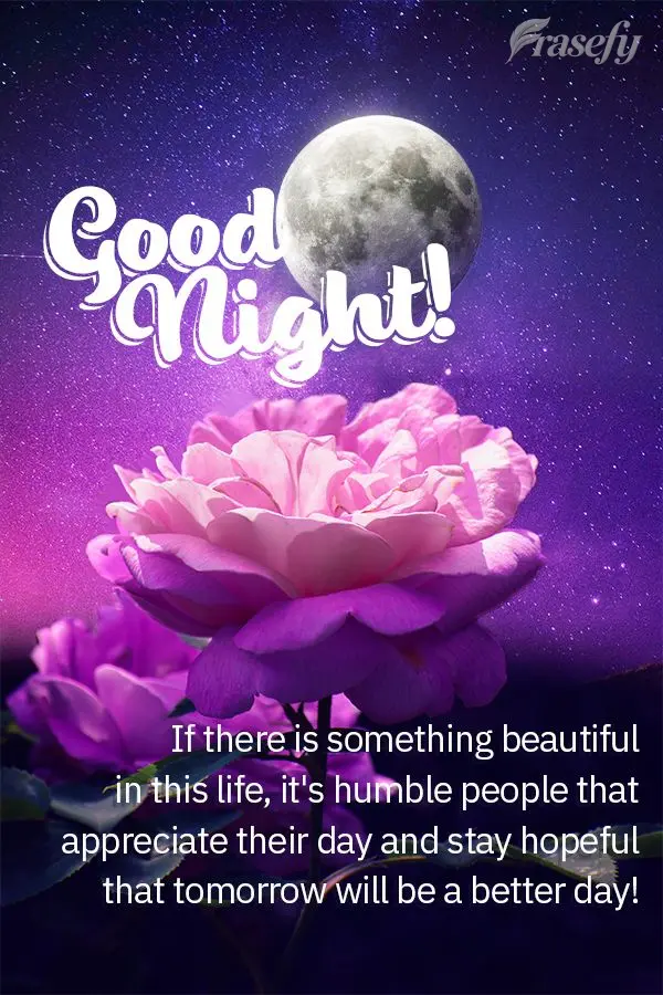 If there is something beautiful in this life, it's humble people that appreciate their day and stay hopeful that tomorrow will be a better day! Good nigh...
