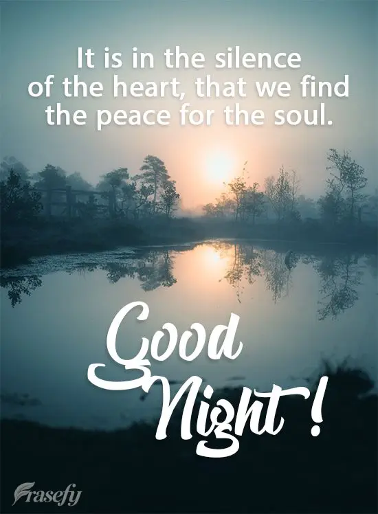 It is in the silence of the heart that we find peace for the soul. Good Night!