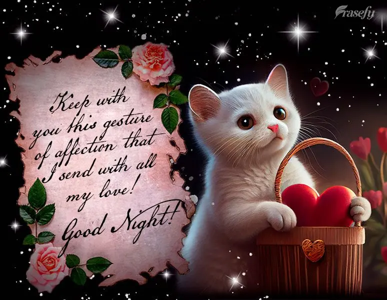 Keep with you this gesture of affection that I send with all my love! Good night!