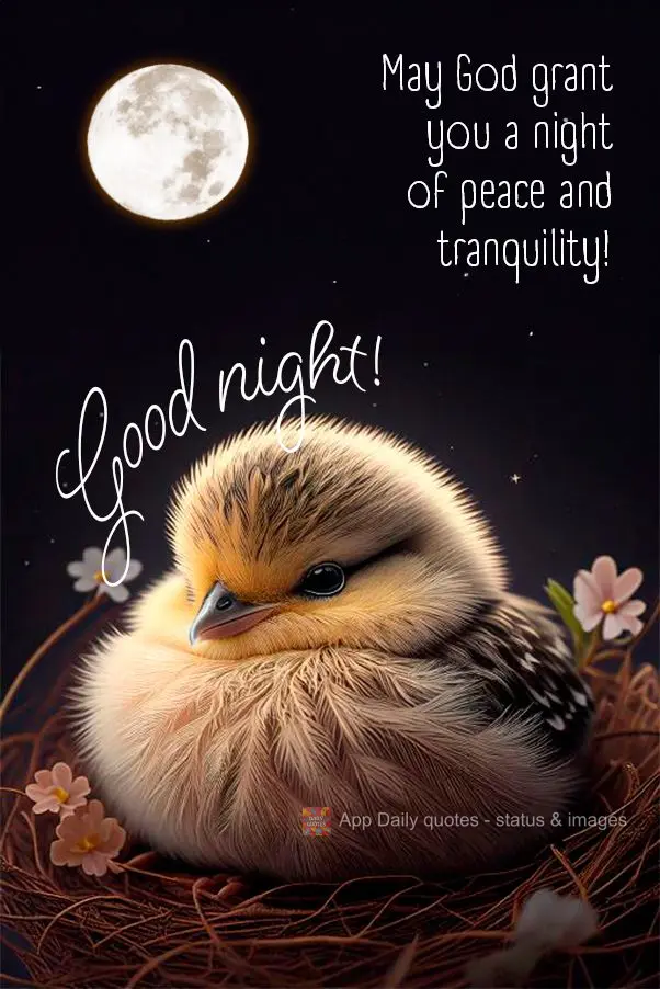 May God grant you a night of peace and tranquility! Good night!