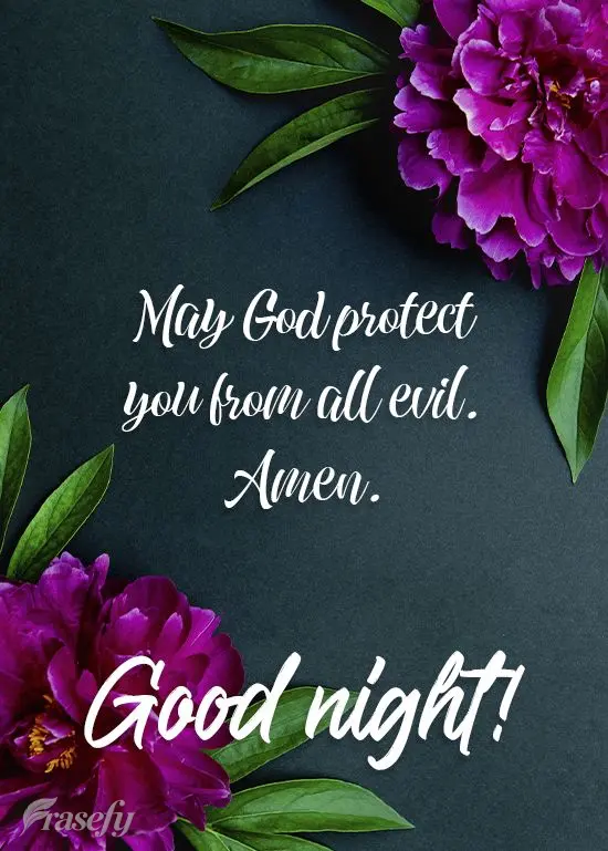 May God protect you from all evil. Amen.  Good night! 