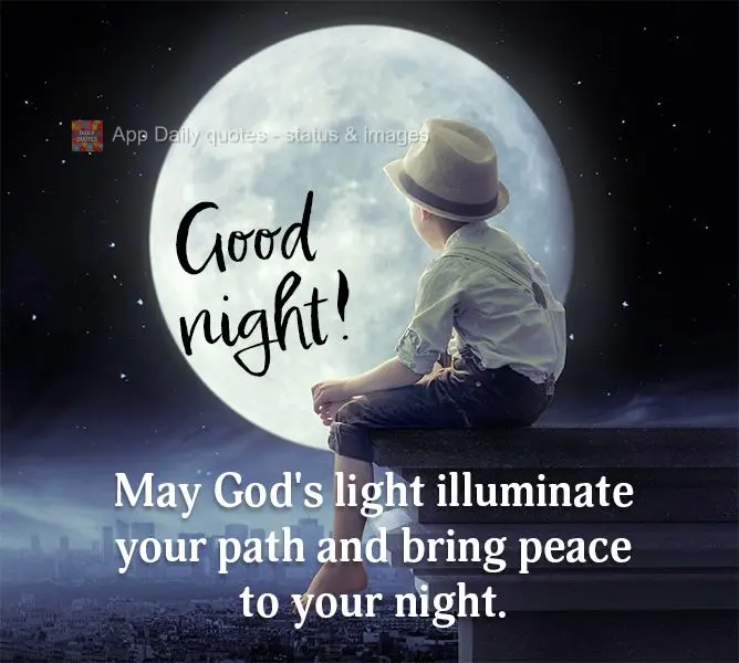 May God's light illuminate your path and bring peace to your night. Good night!