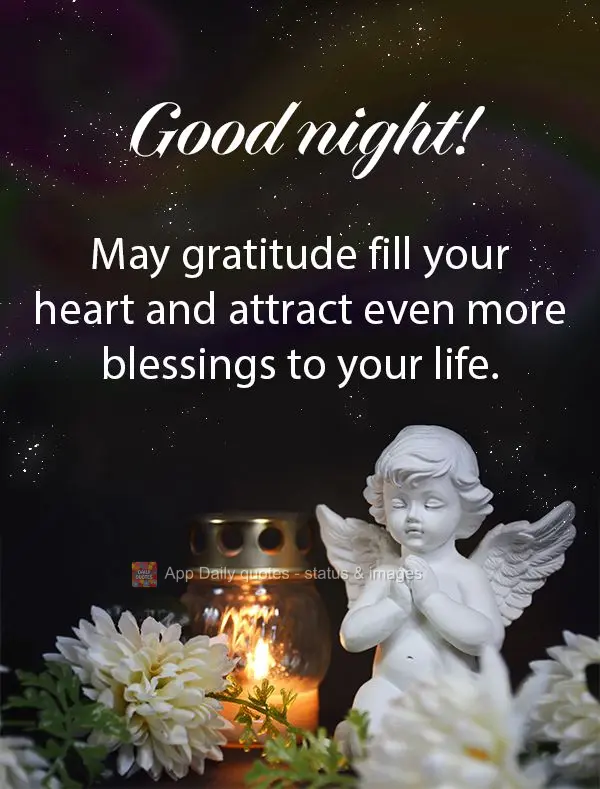May gratitude fill your heart and attract even more blessings to your life. Good night!