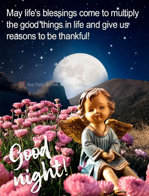May life's blessings come to multiply the good things in life and give us reasons to be thankful! Good night!