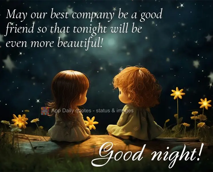 May our best company be a good friend so that tonight will be even more beautiful! Good night!