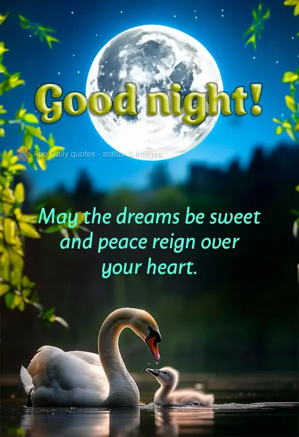 May the dreams be sweet and peace reign over your heart. Good night!