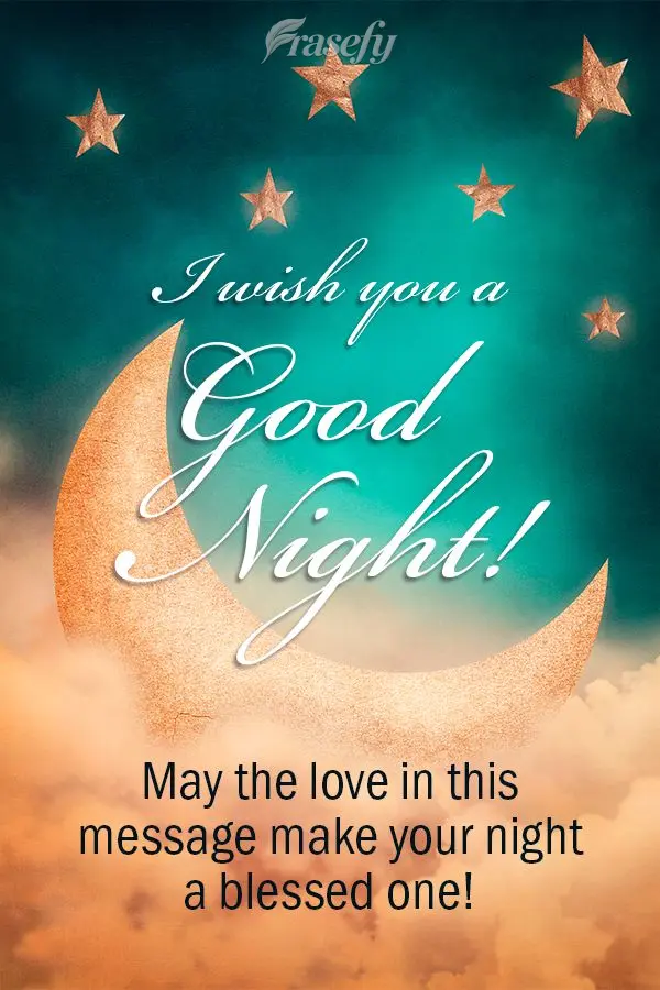 May the love in this message make your night a blessed one! I wish you a Good night!