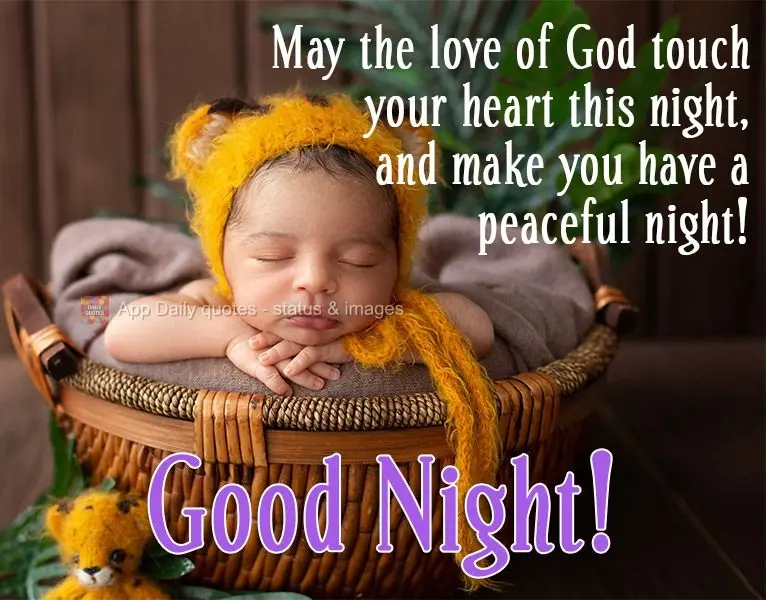 May the love of God touch your heart tonight, and give you a peaceful night! Good Night!
