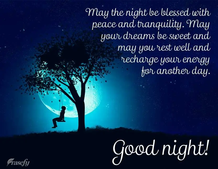 May the night be blessed with peace and tranquility. May your dreams be sweet and may you rest well and recharge your energy for another day. Good night!...