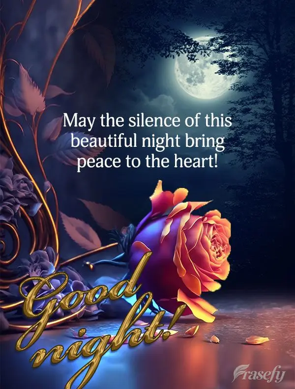 May the silence of this beautiful night bring peace to your heart! Good night!