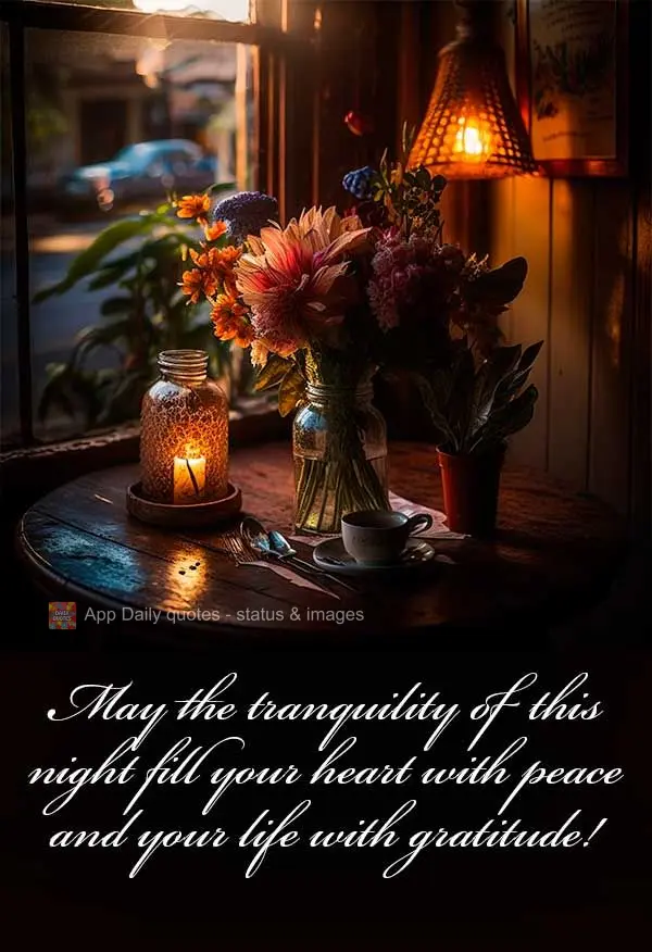 May the tranquility on this night fill your heart with peace and your life with gratitude!