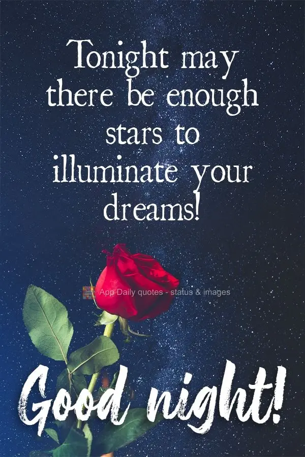 May there be enough stars to illuminate all your dreams tonight! Good night!