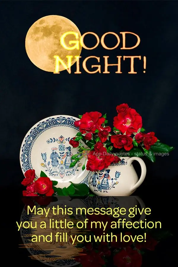 May this message bring you a little of my affection and fill you with love! Good night!