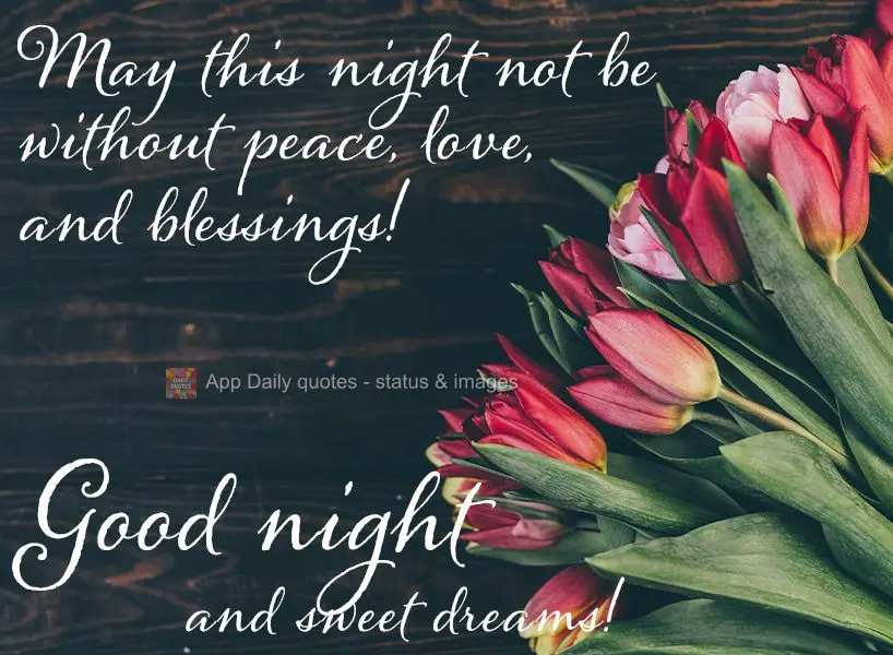May this night not be without peace, love, and blessings! Good night and sweet dreams!