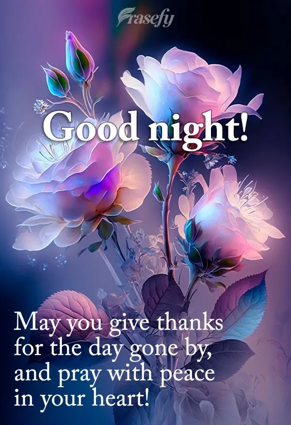 May you give thanks for the day gone by, and pray with peace in your heart! Good night!