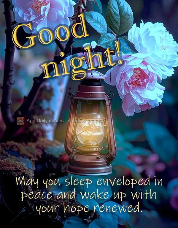 May you sleep enveloped in peace and wake up with your hope renewed. Good night!