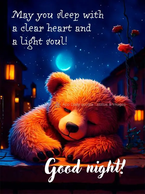 May you sleep with a clear heart and a light soul! Good night!