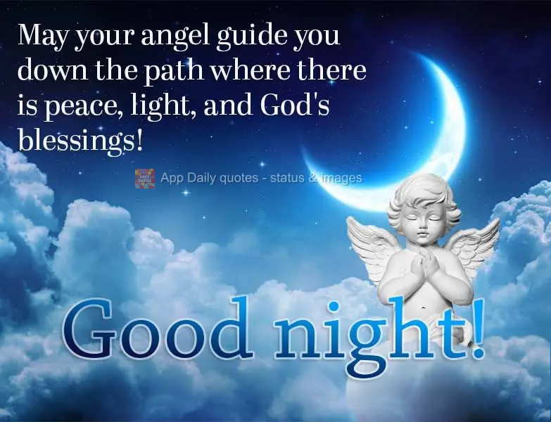 May your angel guide you down the path where there is peace, light, and God's blessings! Good night!