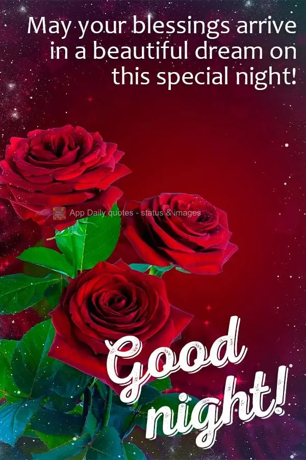 May your blessings arrive in a beautiful dream on this special night! Good night!