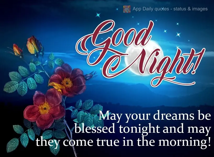 May your dreams be blessed tonight, and may they come true in the morning! Good night!