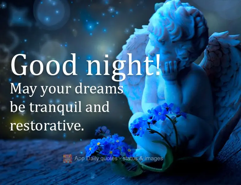 May your dreams be tranquil and restorative. Good night!