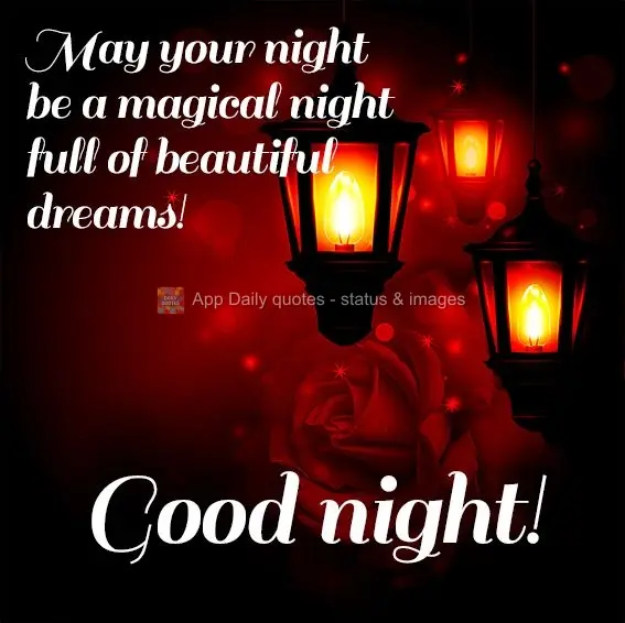 May your night be a magical night full of beautiful dreams! Good night!