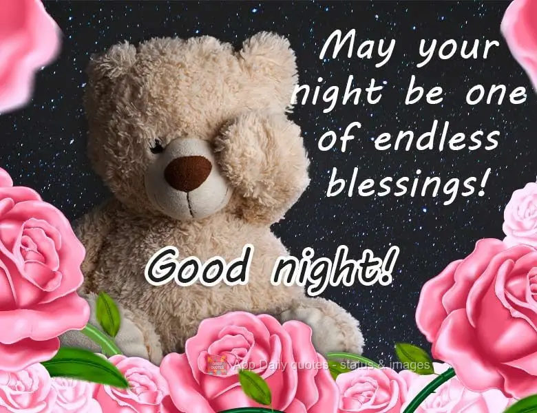 May your night be one of endless blessings!  Good night! 