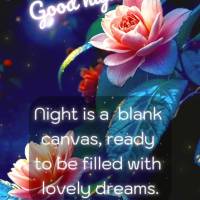 Night is a  blank canvas, ready to be filled with lovely dreams. Good night!