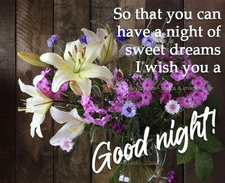 So that you can have a night of sweet dreams I wish you a Good night! 
