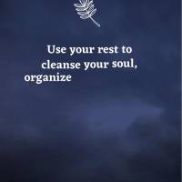 Use your rest to cleanse your soul, organize your thoughts, fill yourself with good feelings! Good night!