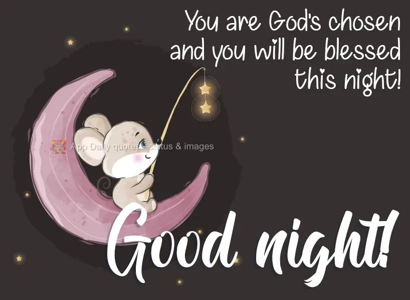 You are God's chosen one, and you will be blessed tonight! Good night!