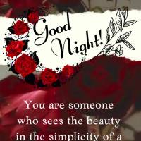 You are someone who sees the beauty in the simplicity of a humble heart with no malice! Good night!