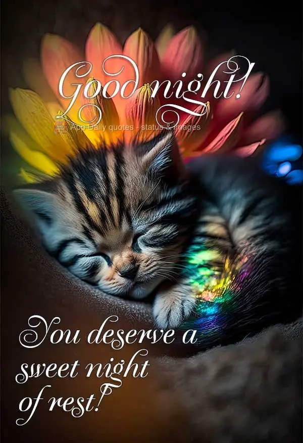 You deserve a nice night of rest! Good night!