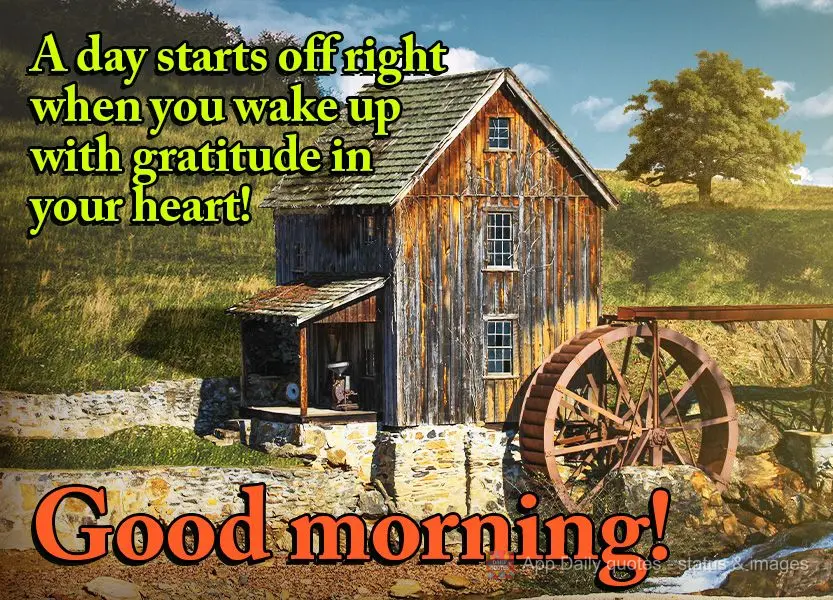 A day gets off to a good start when you wake up with gratitude in your heart! Good morning!