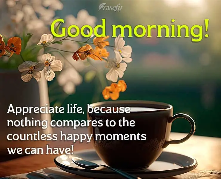 Appreciate life, because nothing compares to the countless happy moments we can experience! Good morning!